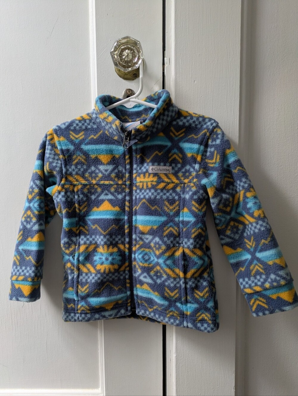 Columbia 3T Blue, Yellow & Teal Zip Fleece Jacket
